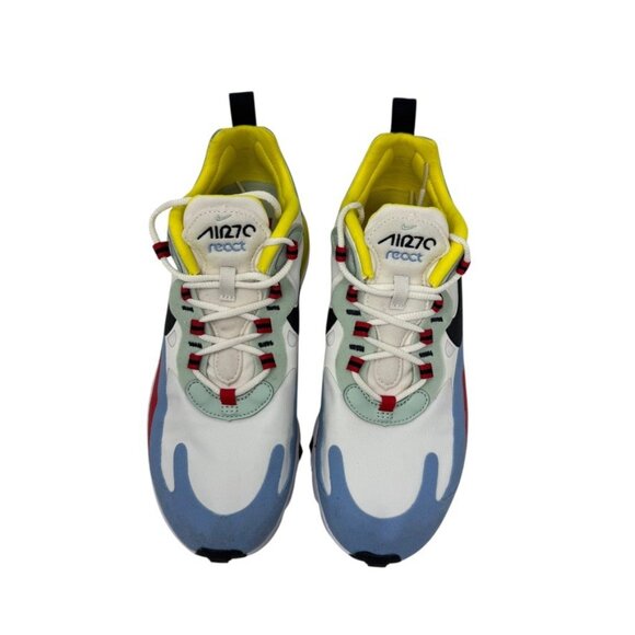 Nike Air Max 270 React White Blue Red Yellow Women’s Size 7 Running Sneakers - Picture 7 of 14